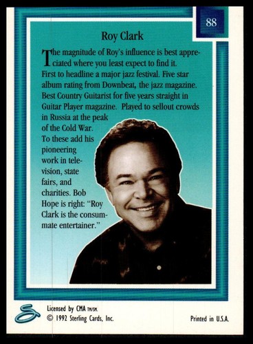 1992 Sterling Country Gold #88 Roy Clark - Picture 2 of 2