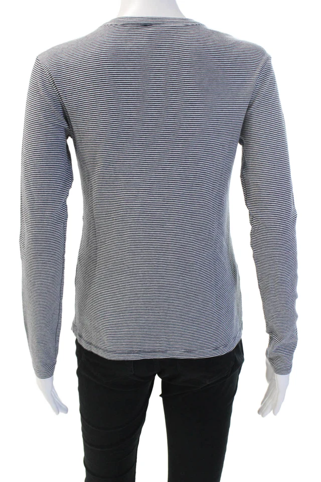 Camiseta de mujer Petit Bateau a rayas negra cuello redondo manga larga talla M Foto 3 de 4