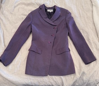 Giorgio Armani le Collezioni Women s Purple Asymmetrical Blazer Size 6