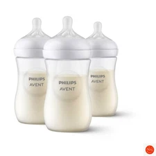 Philips Avent 3pk Natural Baby Bottle with Natural Response Nipple - Clear - 9oz