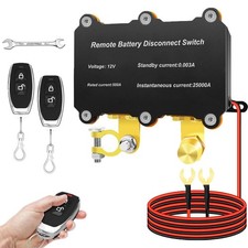 12V 500A Remote Battery Disconnect Switch - Anti-Theft Kill Switch for Cars, Tru