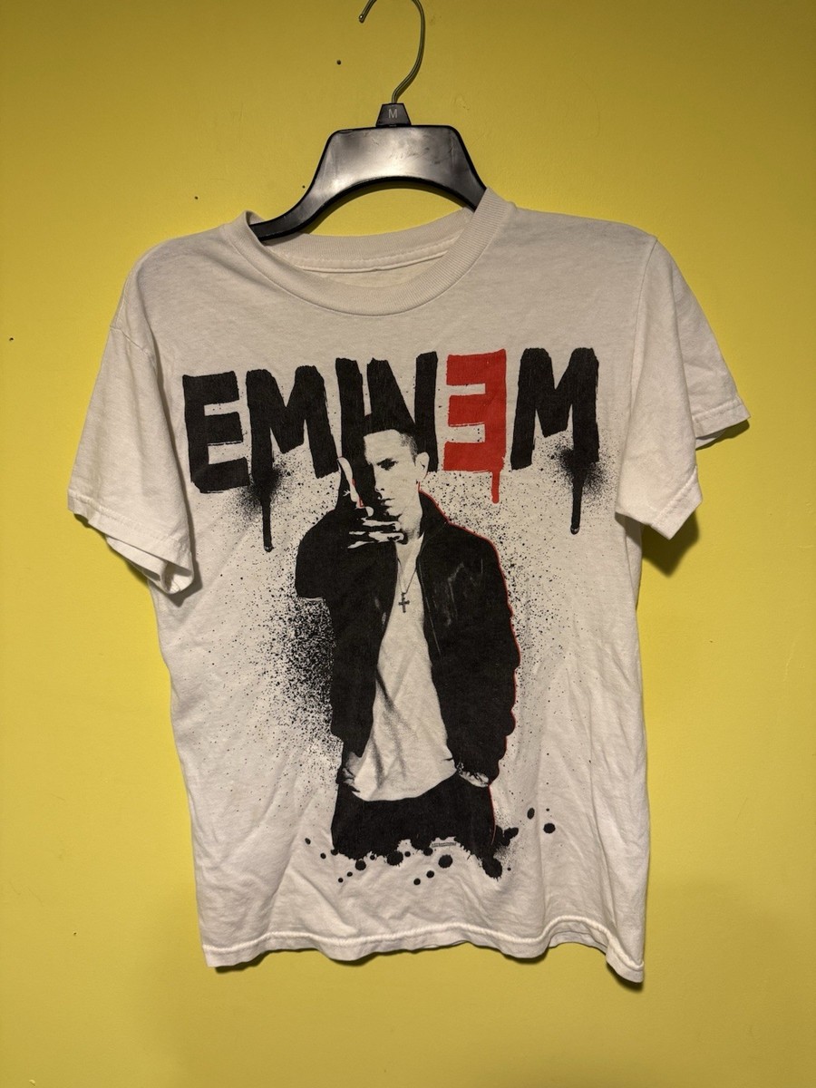 Eminem Rapper T Shirt M White Rap Tee Mens Official 2014 Music
