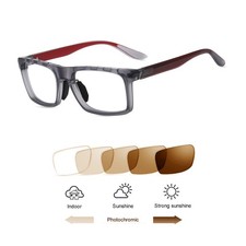 Sporty Full Rim Photochromic Brown Reading Glasses Transition Sunglasses Reader