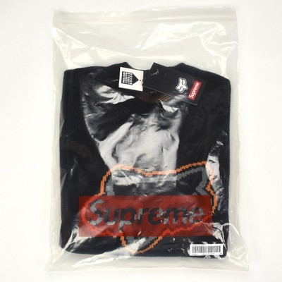 NWT Supreme Fox Racing Logo Knit Crewneck Sweater Black FW25 Men's