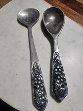 Aluminum Spoons with Grape Motif Handles Set of 2