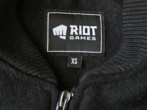 Riot Games League of Legends Wild Rift Varsity Bomber Jacket Black XS Rare image 8