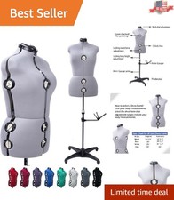 Versatile Medium Gray Dress Form- 13 Dials & Tri-Pod Support for Seamless Sewing