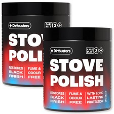 Dirtbusters Matt Black Stove Polish Grate Polish Fireplace Restorer 2 x 250ml