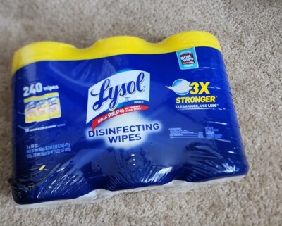 Lysol Bundle of Disinfectant Wipes 3 Pack Lemon Lime 240 Wipes Total