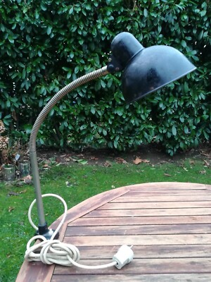 Original KAISER IDELL Lampe Modell 6740 Bauhaus 1930er Schwanenhals Klemmlampe