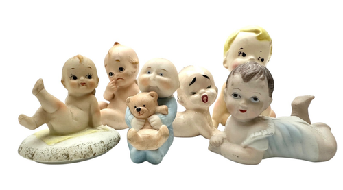 Vintage Porcelain Cupie Doll Figurines Set of 6 Cabbage Patch Cupie - Picture 3 of 13