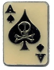 Pack of 2 Ace Of Spades Bike Motorcycle Hat Cap Lapel Pin HP1933