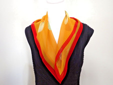 Vng Ellen Tracy 21" x 21" Hand Rolled 100 Silk semi Sheer made in China Scarf