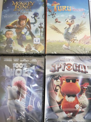 4 Kids DVDs 100% Wolf Spy Cat Monkey King Hero Is Back Turn The Wacky Hen