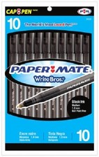 48 10 packs Paper Mate Write Bros Medium Black Ink Ballpoint Pens 480 Pens