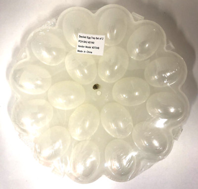 Easter & Deviled Egg Carry Storage Trays w/Snap On Lid Set of 2 Holds 18 Eggs ea