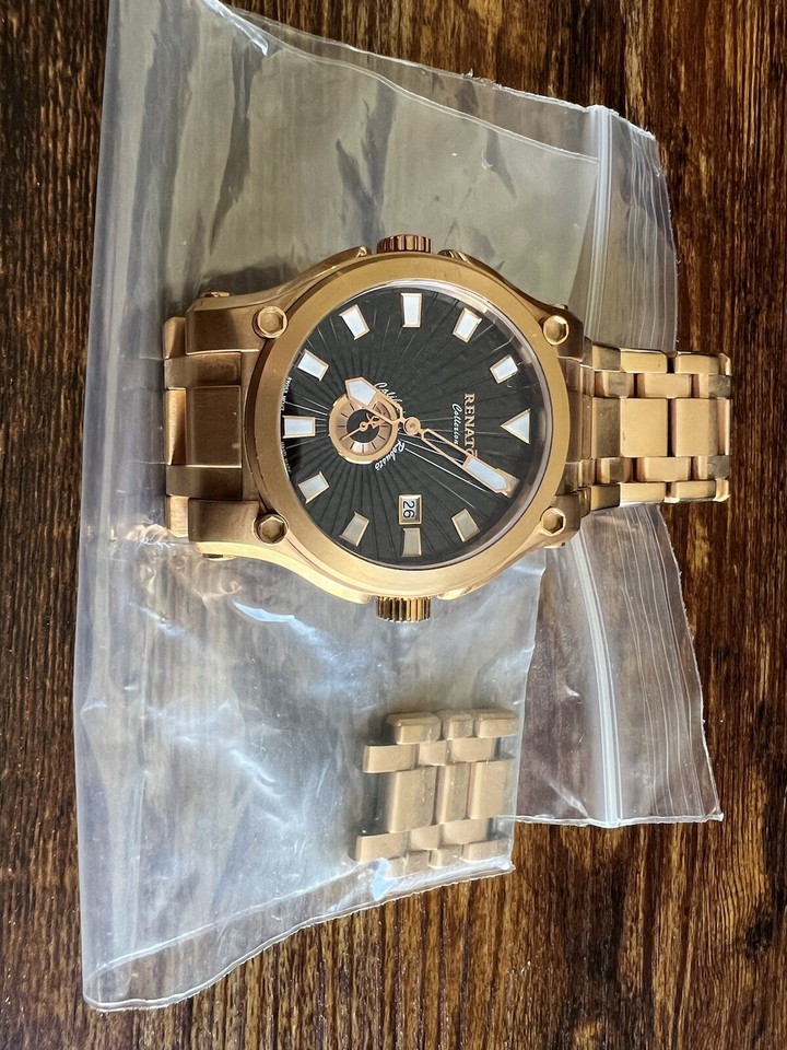 Renato Men’s Watch Collezioni Limited Edition Gold With Black Face LOOK