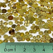 100 Gold Hour Wheels Steampunk Gears Repair Part Watchmaker Lot NOS Altered Art