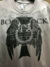 The Boondock Saints Movie Promo T-Shirt Wings and Cross Size Medium Light Gray The Boondock Saints Movie Promo T-Shirt Wings and Cross Size Medium Light Gray