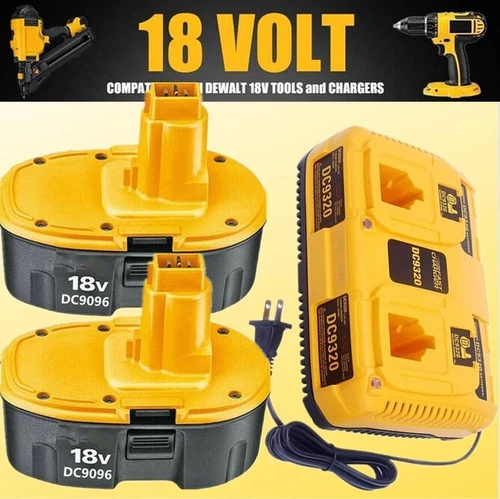 2PACK 18 Volt For DeWalt 18V 7.0Ah Battery /Dual Charger DC9096 DC9099 DC9096-2