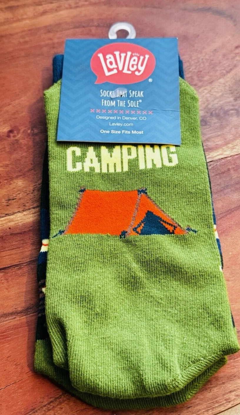 SAOLA Calze da campeggio Lavley I'd Rather Be che parlano dalla suola taglia unica NUOVE OSFM
