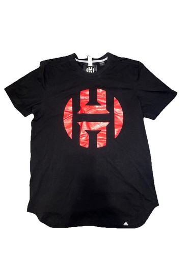 Adidas James Harden Basketball Herren T-Shirt schwarz Größe L Gaphic Logo Rundhals