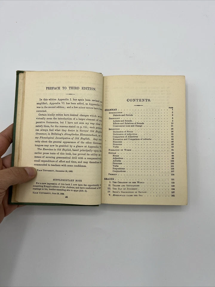 A First Book in Old English Albert Cook 1921 Ginn & Company Grammar Vocabulary - Image 4 of 4