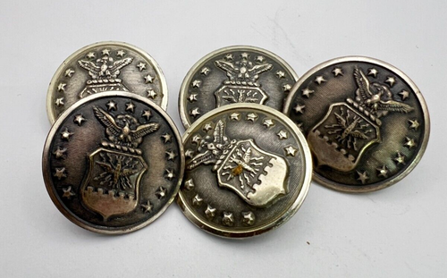 5 vintage US Air Force buttons 29 mm By shields Inc