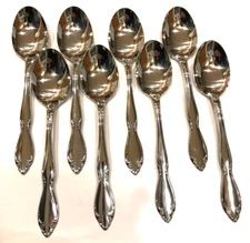 Oneida Ltd BERKELEY SQUARE Floral 8 Tablespoons Stainless Flatware EXCELLENT