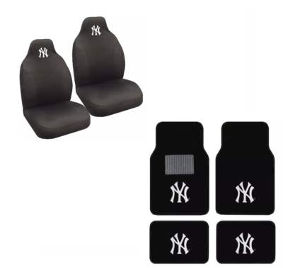 New MLB New York Yankees Car Truck Seat Covers Front Back Carpet Floor  Mats