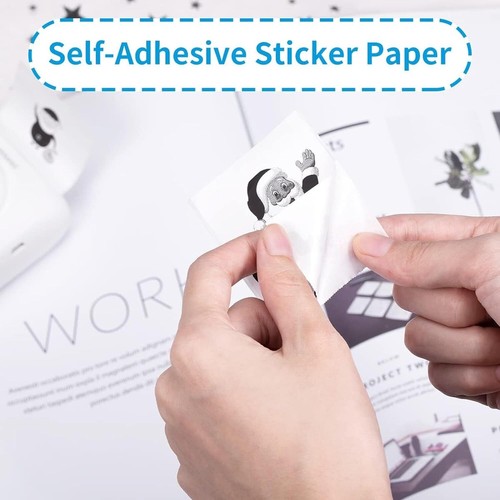 5 Rolls Thermal Paper Stickers 57*30mm for Phone Mini Pocket Thermal Printer DIY - Picture 2 of 6