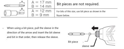 Makita Bit Piece A-44672 322279-6 1 Pcs for JDM impact driver and