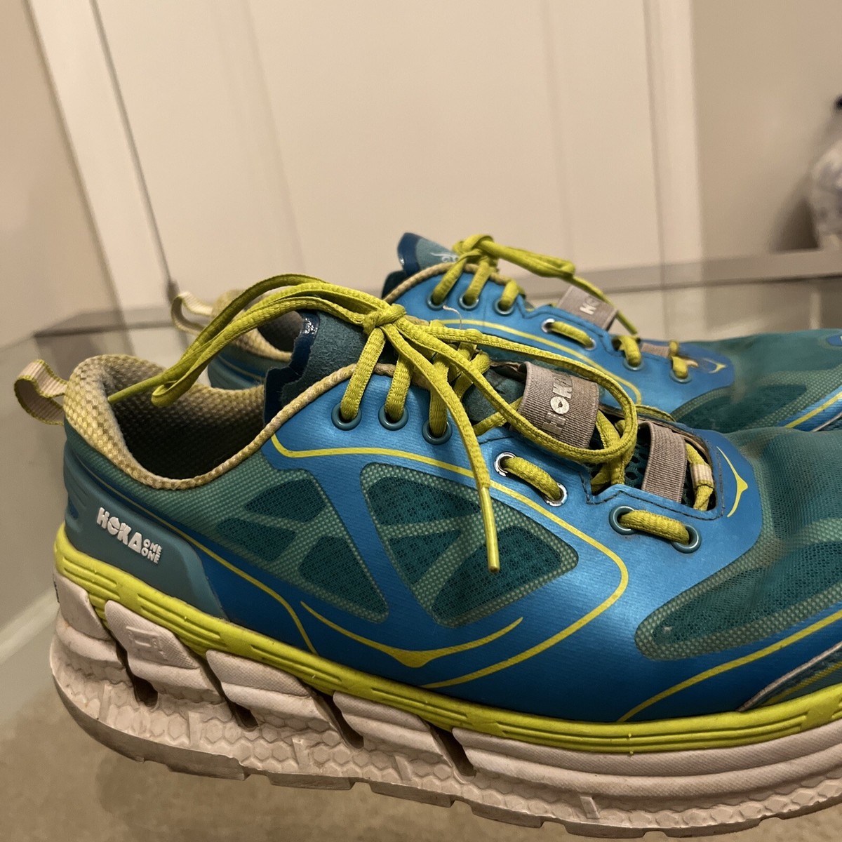 HOKA ONE ONE Conquest 2 Men\'s 9 Blue Green Running Shoes F10014K Max Cushion Hoka One One Conquest Blue Green Running Sneakers F10014F  main image 3