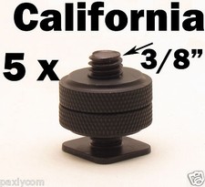 Lot of 5 x Pro 3/8" Tripod Mount Screw Light Flash Camera Hot Cold Shoe Adapter
