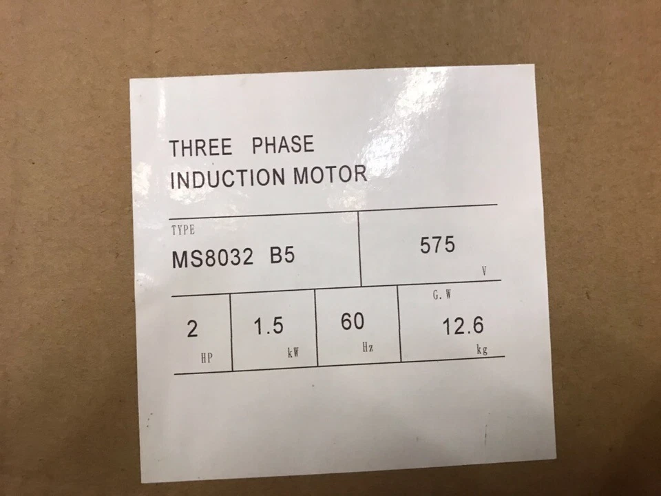 MS802-2 B5, 2HP, 3300RPM, 575 VOLT, 3 Ph, 60 HZ, B5 MOUNT, EMD MOTOR - Image 2 of 4