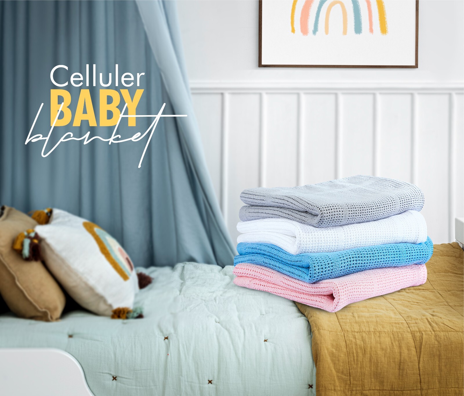 Set di 3 coperte in cotone per bambini 70x90 cm foto 4