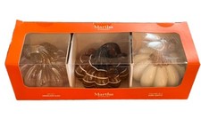 Martha Stewart Home Hand Blown Glass Pumpkins Harvest Fall Decor Set Of 3 NEW
