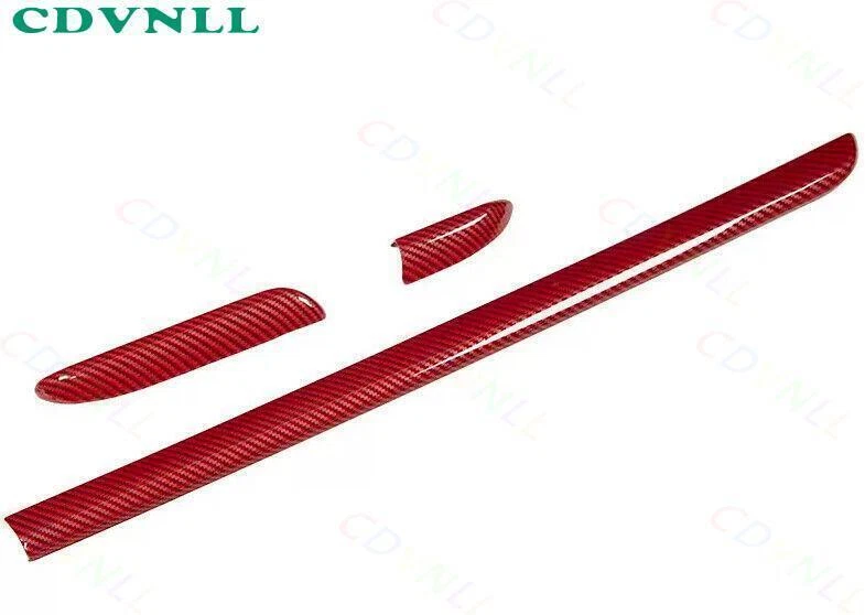 For Audi A3 S3 RS3 2014-21 Red Carbon Fiber Middle Console Dashboard Panel Strip — 第 2/4 张图片