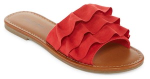 red ruffle sandals
