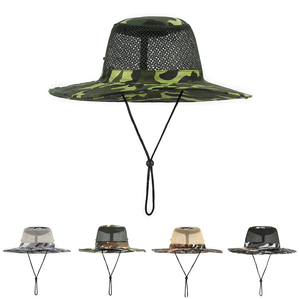APL Cappello uomo estivo secchio boonie pesca protezione solare tesa cool mesh outdoor 