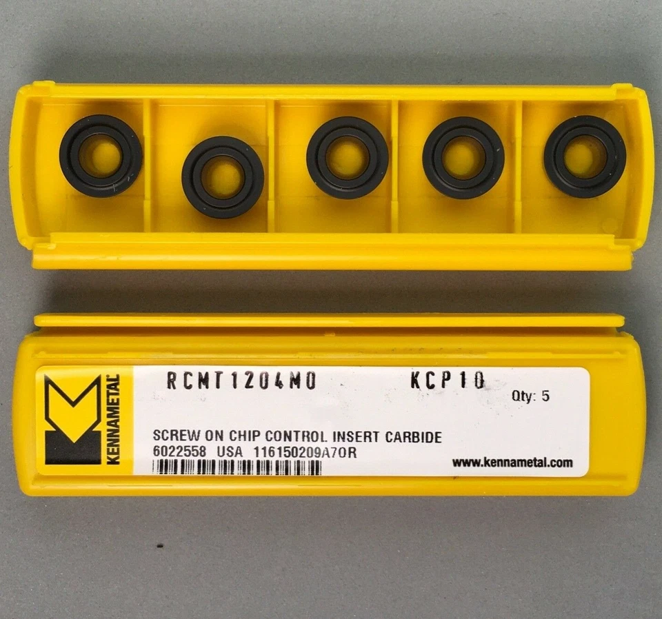 pack of 5 pieces KENNAMETAL RCMT 1204M0 Carbide Inserts; KCP10🎯Machinist