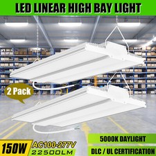 150W LED Shop Light Garage Worehouse Ceiling Lights Linear High Bay Lamp - 2Pack