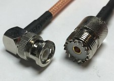 RG400 BNC Male Angle to UHF Female 259 Double Shield Coax PICK LENGTH RF US Lot