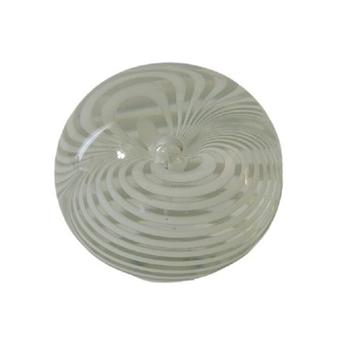 Vitrix Hot Glass Studio Briefbeschwerer klar weiß Wirbel kontrollierte Blase 1982 - Bild 2 von 8