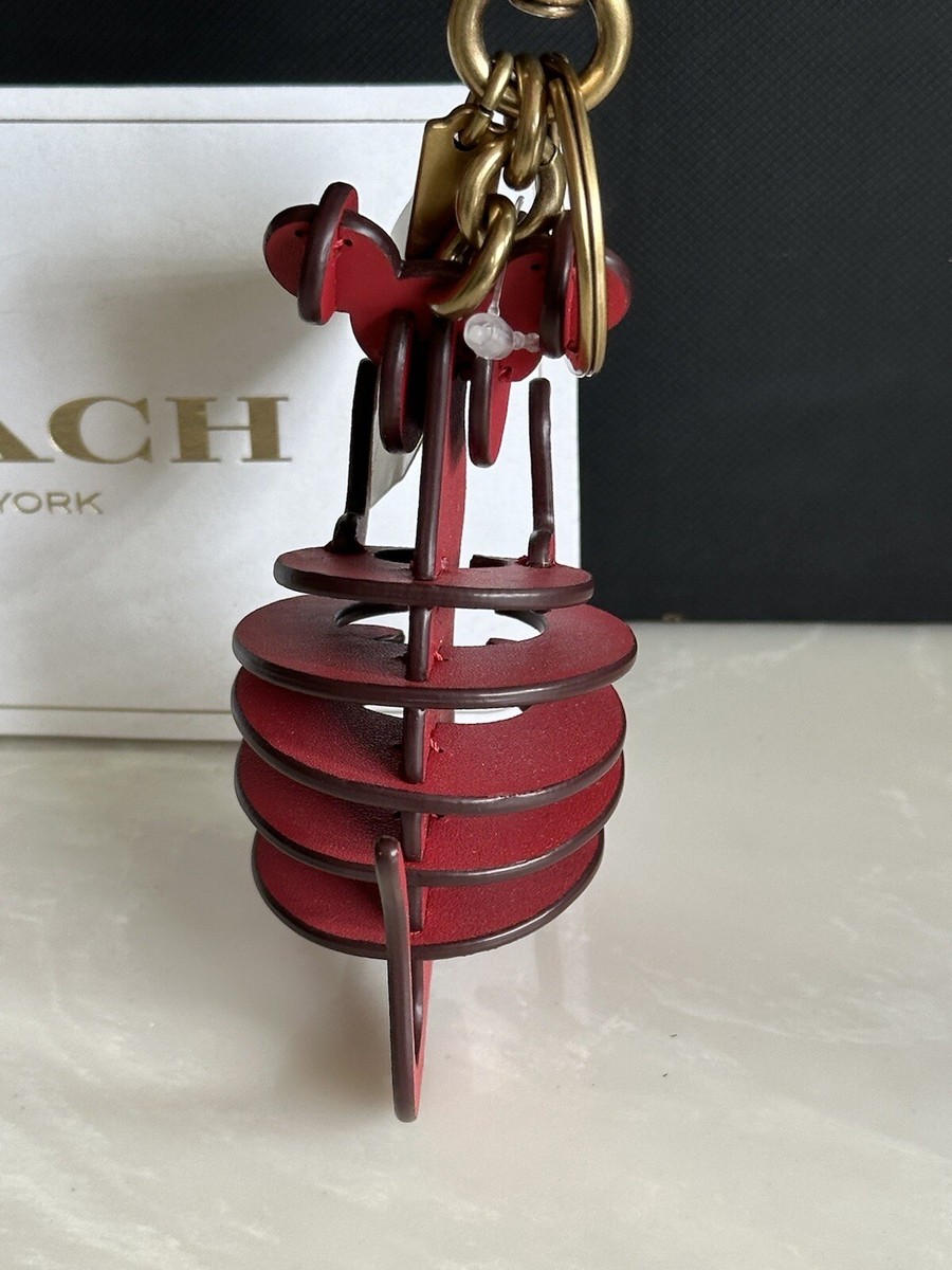 Coach Lunar Year Red Leather Rat Skeleton Large Bag Charm