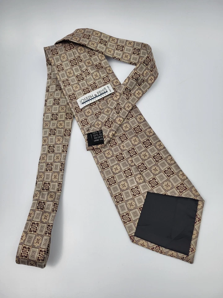 Joseph & Feiss шелковый галстук бежевый красный коричневый клетку мужчин галстук 57 x 3,7/8 - Изображение 4 из 4