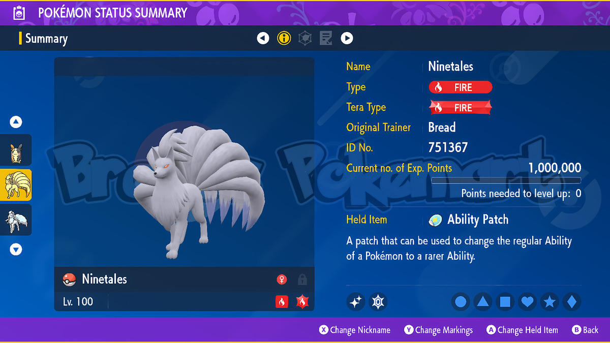 Alolan Ninetales • Battle-ready • Max IVs/AVs • Level 100 • Let's Go