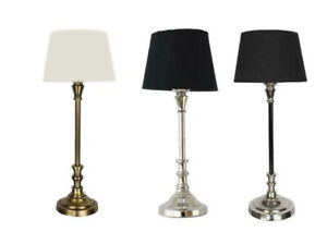 Table Lamp Bedroom Bedside Living Room, Brass Buffet Lamps With Black Shades