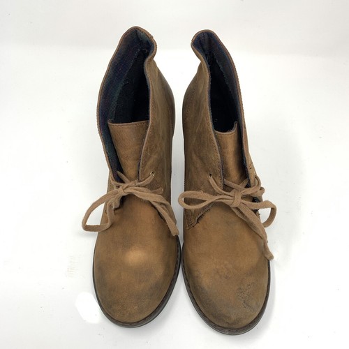 Indigo by Clarks Damen braun abgenutzte Leder Holz Absatz Stiefeletten, Größe 7,5, - Bild 3 von 12
