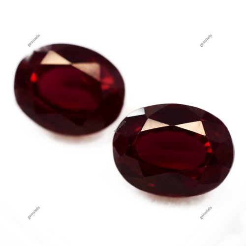 AA+ Natural Red Ruby 16.00 Ct CERTIFIED Loose Gemstone Oval Fine Cutting Pair - Picture 3 of 14